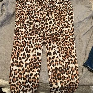tiger print pants wide flare cut End